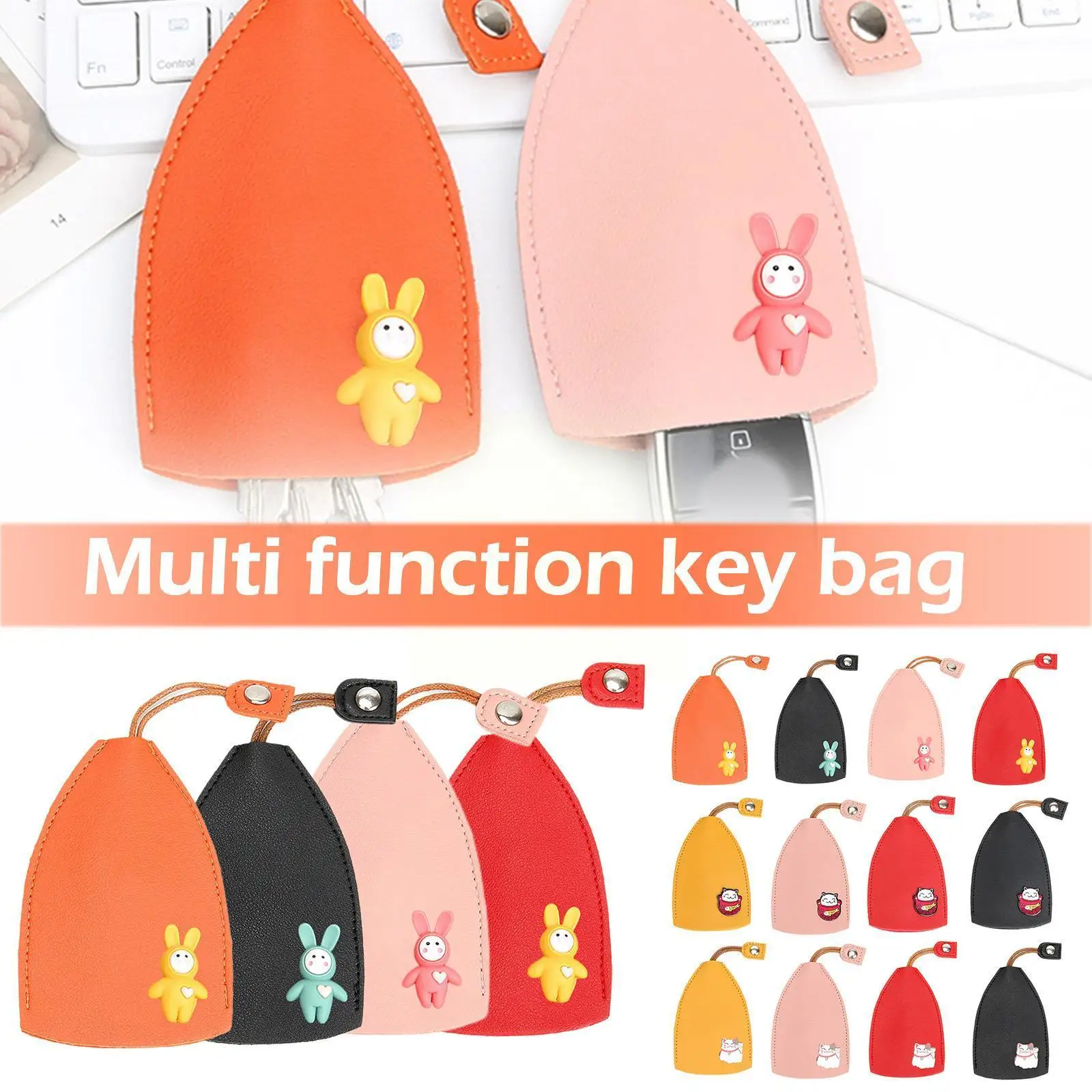 

Universal Bag Cute Key Bag Cover Key Household Lock Key Holder Universal Cover Bag Protector Key Leather Key Car Bag Organi L4W6