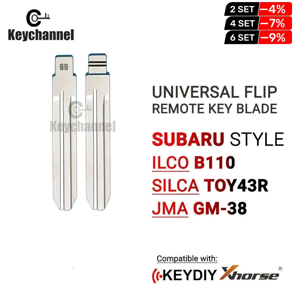 

Keychannel 10pcs Car Key Blade For KD-X2 Xhorse VVDI JMD KD900 Remote Blade Lishi TOY43R For Subaru XV/Great Wall/old Toyota