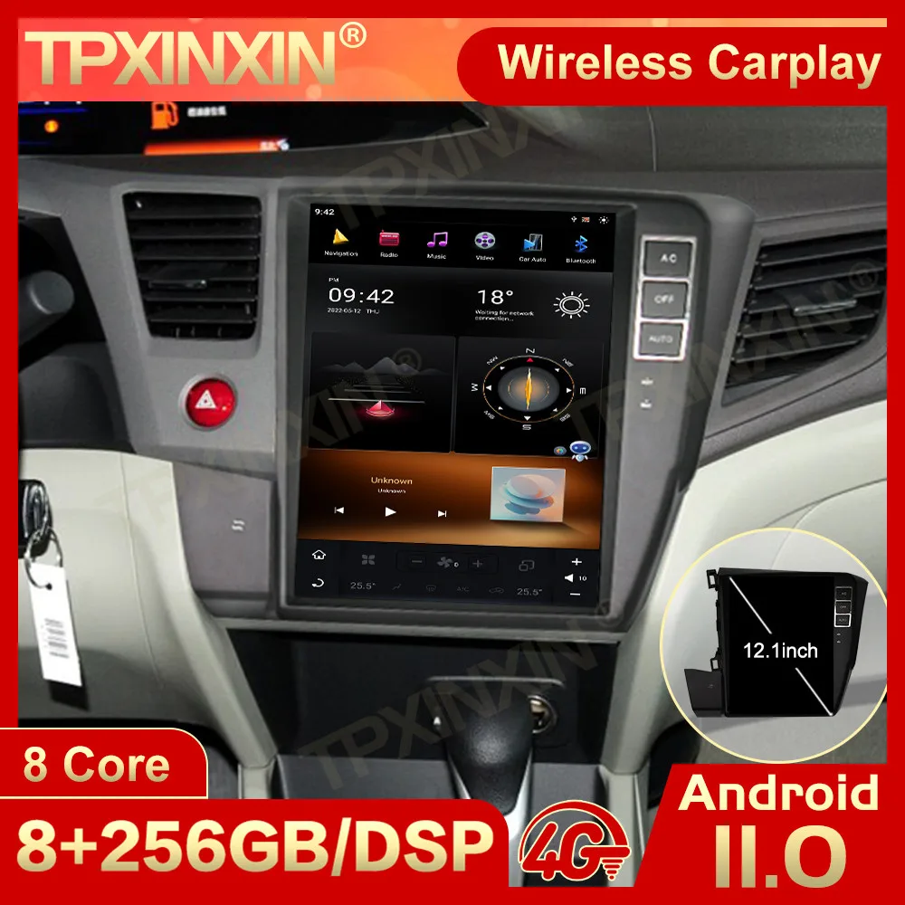 

Android Tesla Screen Radio Receiver For Honda Civic 2012 2013 2014 2015 2016 2017 2018 2019 2020 2021 GPS Navi Video Head Unit