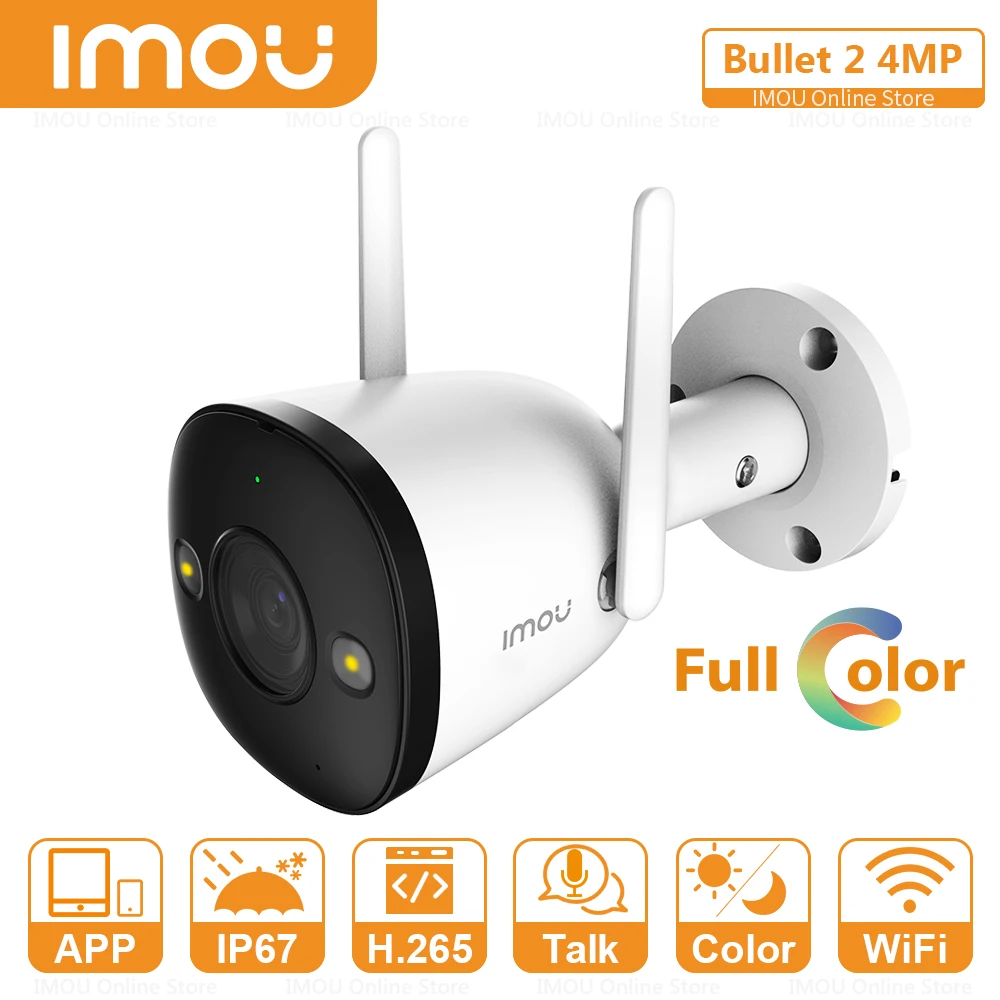 IMOU наружная 4-мегапиксельная QHD полноцветная Wifi ip-камера двухсторонняя беседа активное сдерживание двойная антенна встроенная точка доступа 4 режима ночного видения Разрешение видео Full HD 4 Мп IP67 Защита от ат