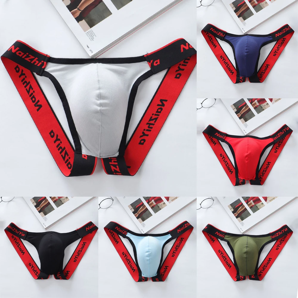 

Men's Underwear Men Sexy Briefs Jockstrap U Pouch Man Low Waist Panties Thongs Mesh Underpants Gay G-Srting U Convex Underwear