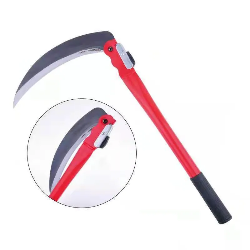 

Foldable Gardening Grass Sickle Manganese Steel Sharp Long Handle Hand Sickle Hand Scythe for Weeding Garden Tool