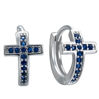 anglang classic cross earrings dazzling cubic zircon stone fashion design factory wholesale drop earrings