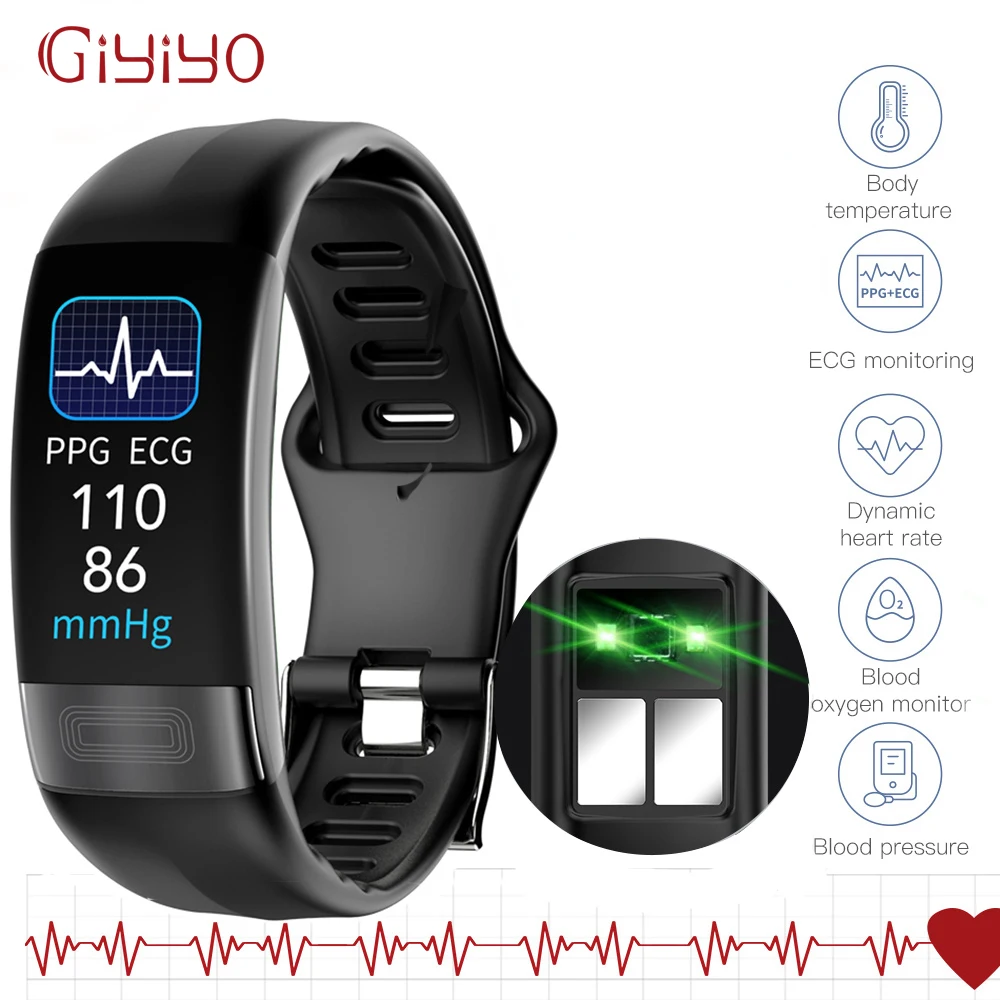 

Smartband ECG Smart Band Watch Heart Rate Monitor PPG Bracelet Blood Pressure Waterproof Wristband P11 Plus Smartwatch Men Women