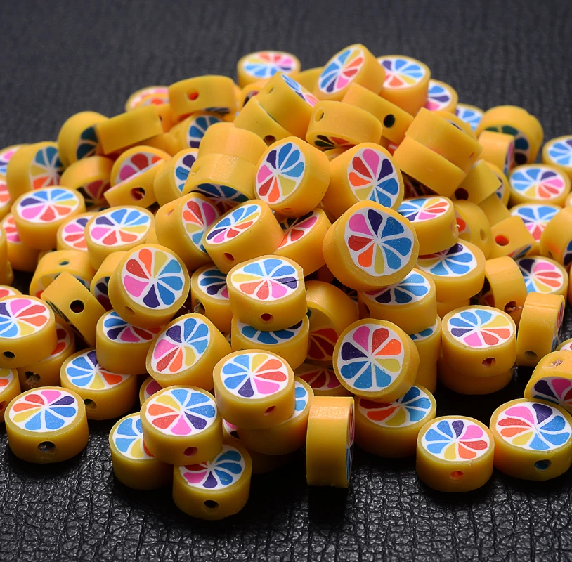 

30/50Pcs Round Polymer Clay Beads Rainbow Beads Loose Handmade Spacer Beads For DIY Making Fashion Jewelry Bracelet Accessories