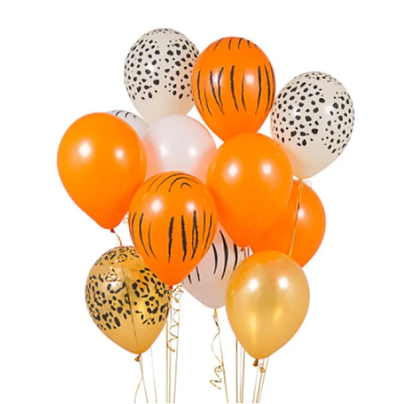 

12 Inch Jungle Animal Balloons Cow Tiger Zebra Leopard Print Latex Balloons Hawaiian Wedding Kids Birthday Party Baby Shower