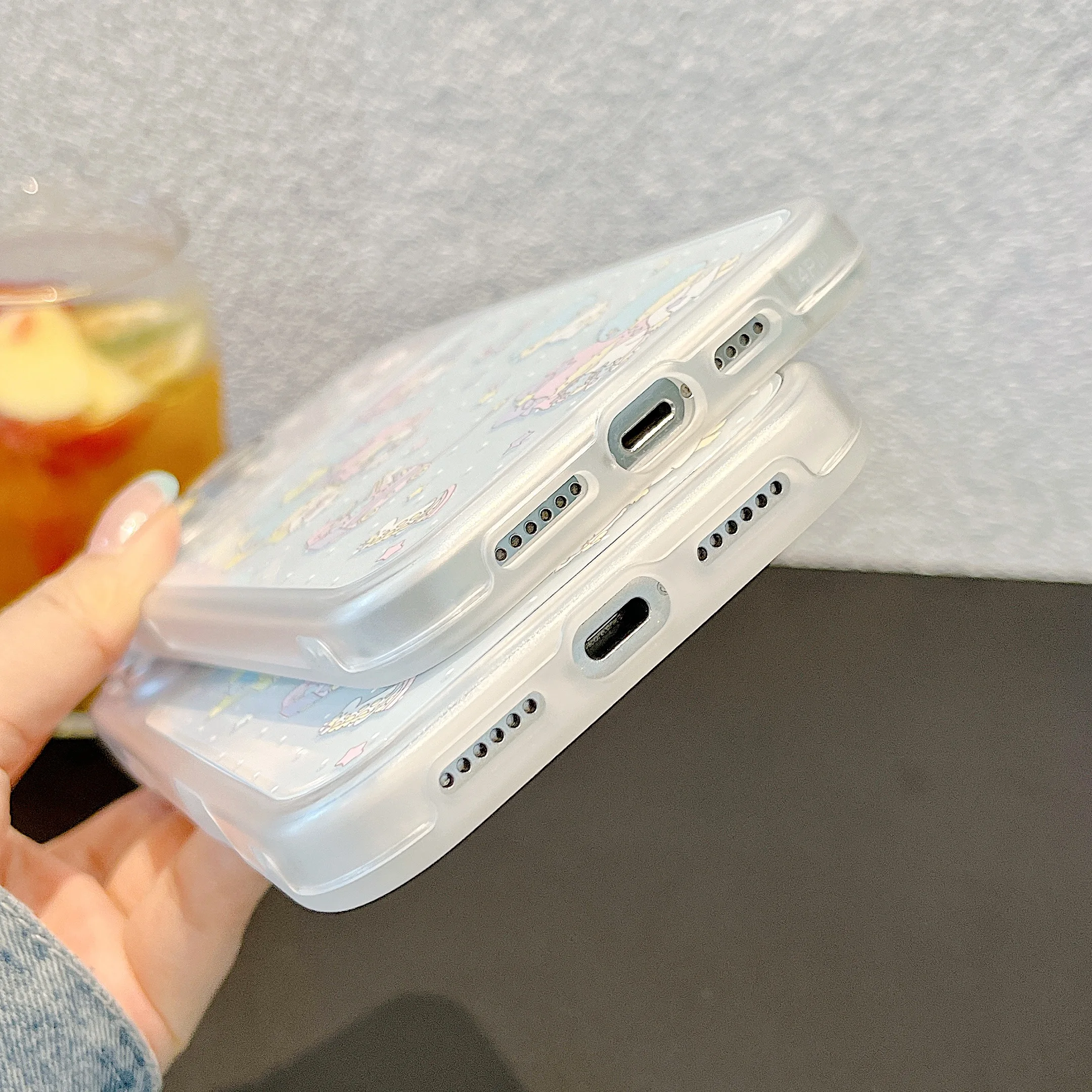 Милый чехол для телефона L-Little T-Twin S-Stars для iPhone 17 Pro Max 16 15 Pro 14, мультяшный защитный чехол с цепочкой (art.: 3920db3638644) - 3920db3638644