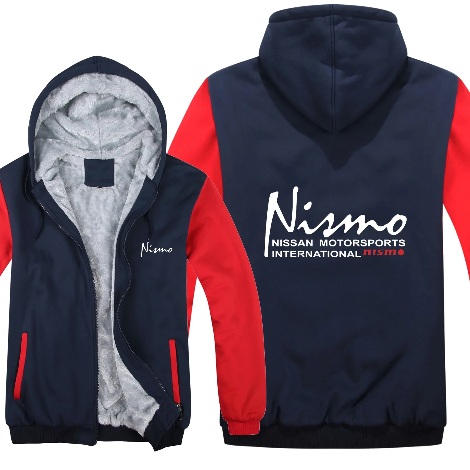 

2024 Winter Nissan Nismo Hoodies Mens Zipper Coat Fleece Thicken Nissan Nismo Sweatshirt Man Pullover