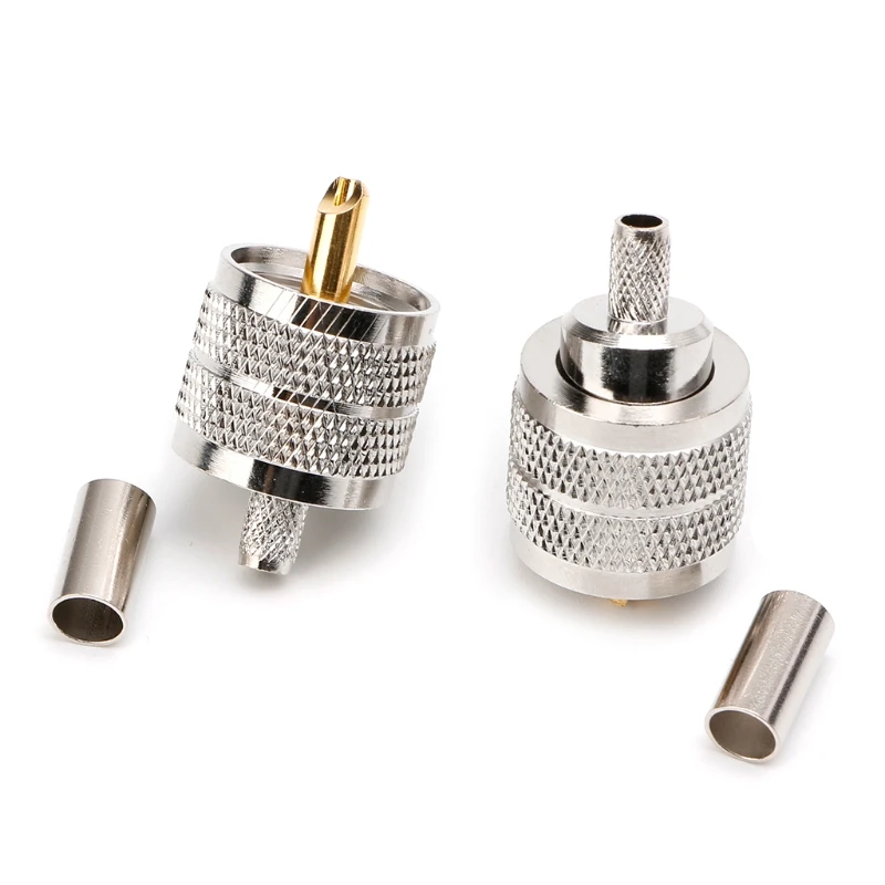 Штекер PL259 обжимной разъем RG58/142 LMR195 RG400 10 шт