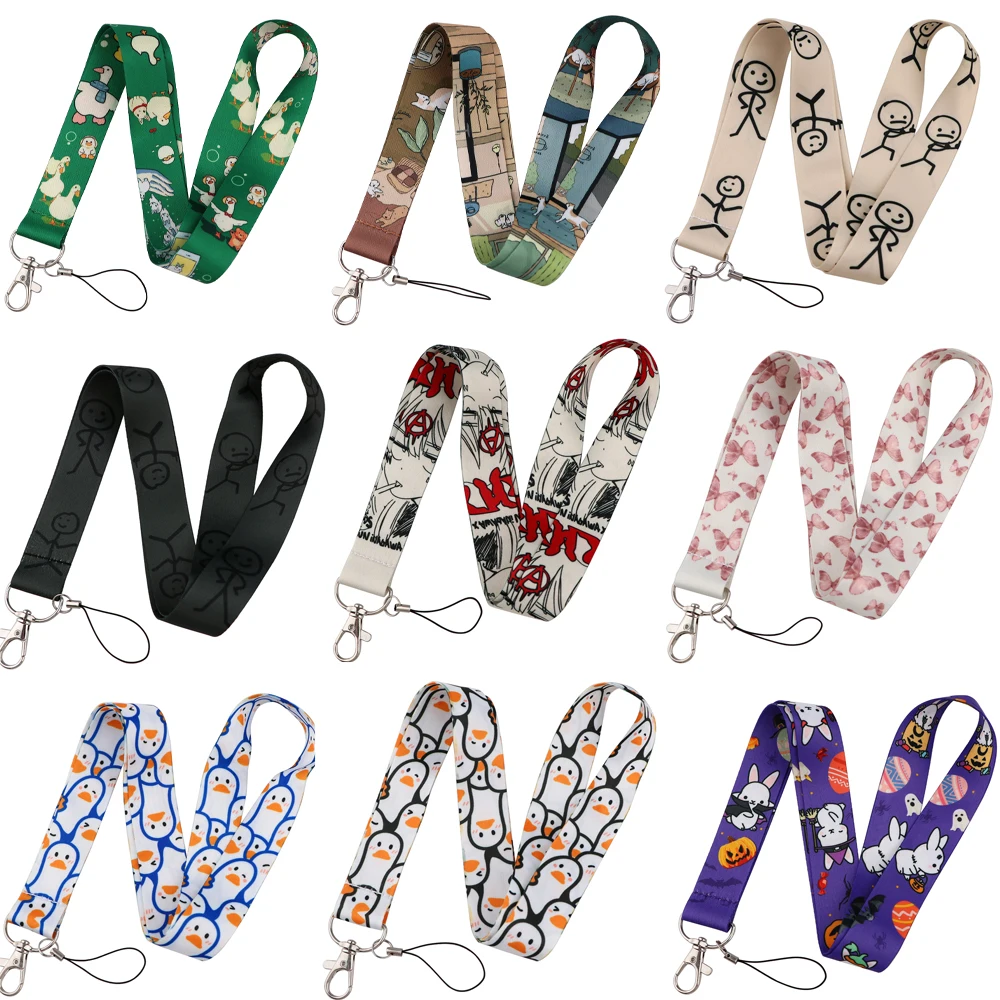 

Novel Neck Strap Lanyards Keychain Badge Holder ID Credit Card Pass Hang Rope Lariat Lanyard for Keys Anime Accessories Gifts