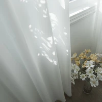 light transmitting solid color velvet curtains curtains white ice silk chiffon gauze balcony bay window bedroom living room
