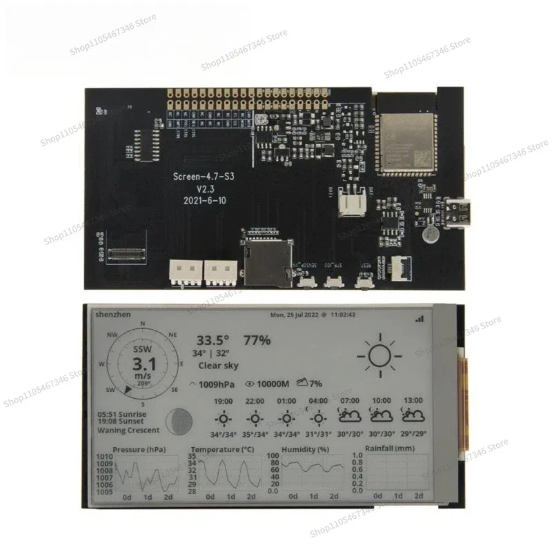 Фото RoRuSFor T5 4.7-дюймовый E-paper V2.3 ESP32-S3 экран с технологией E-Ink, программируемый, с низким энергопотреблением №2