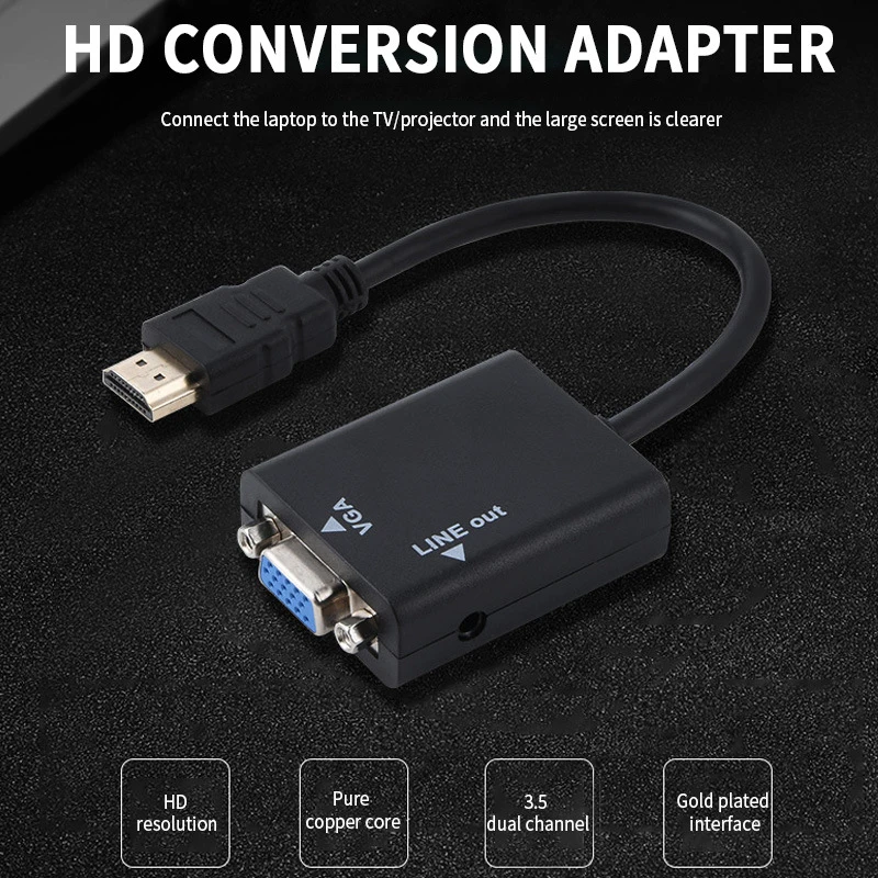 HDMI штекер-гнездо VGA компьютерный проигрыватель рекламная телеприставка к