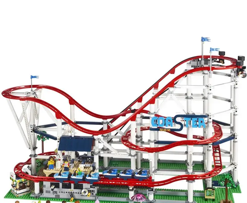 

In Stock Building Blocks Roller Coaster 10261 Amusement park facilities DIY Bricks Toy for Kids Gift