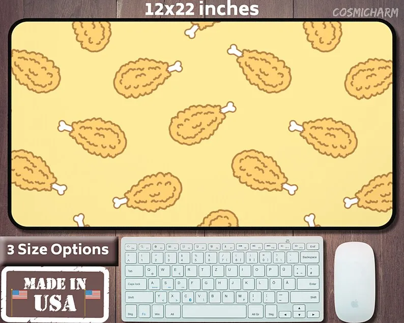 

Fried Chicken Desk Mat, Crispy Desk Mat, Crispy Mouse Pad, Fried Chicken Mouse Pad, Cute Mouse Pad, Cute Desk Mat, Large Desk Ma