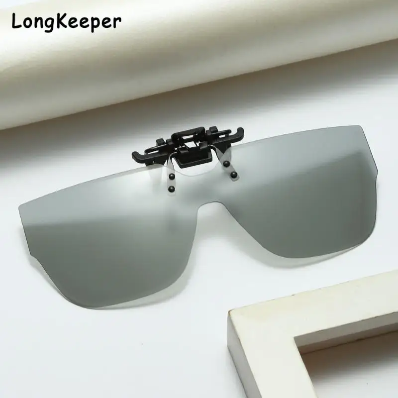 

Square Glasses Polarized Clip On Sunglasses Rimless Vintage Men Photochromic Car Driver Goggles Night Vision Glasses Anti Glare
