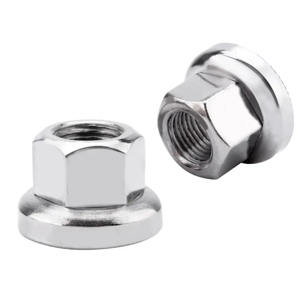2 Pieces M10 Chrome Plated Steel  Wheel Nuts Bike Wheel Axle Track Bolt Screw Fastener Washers