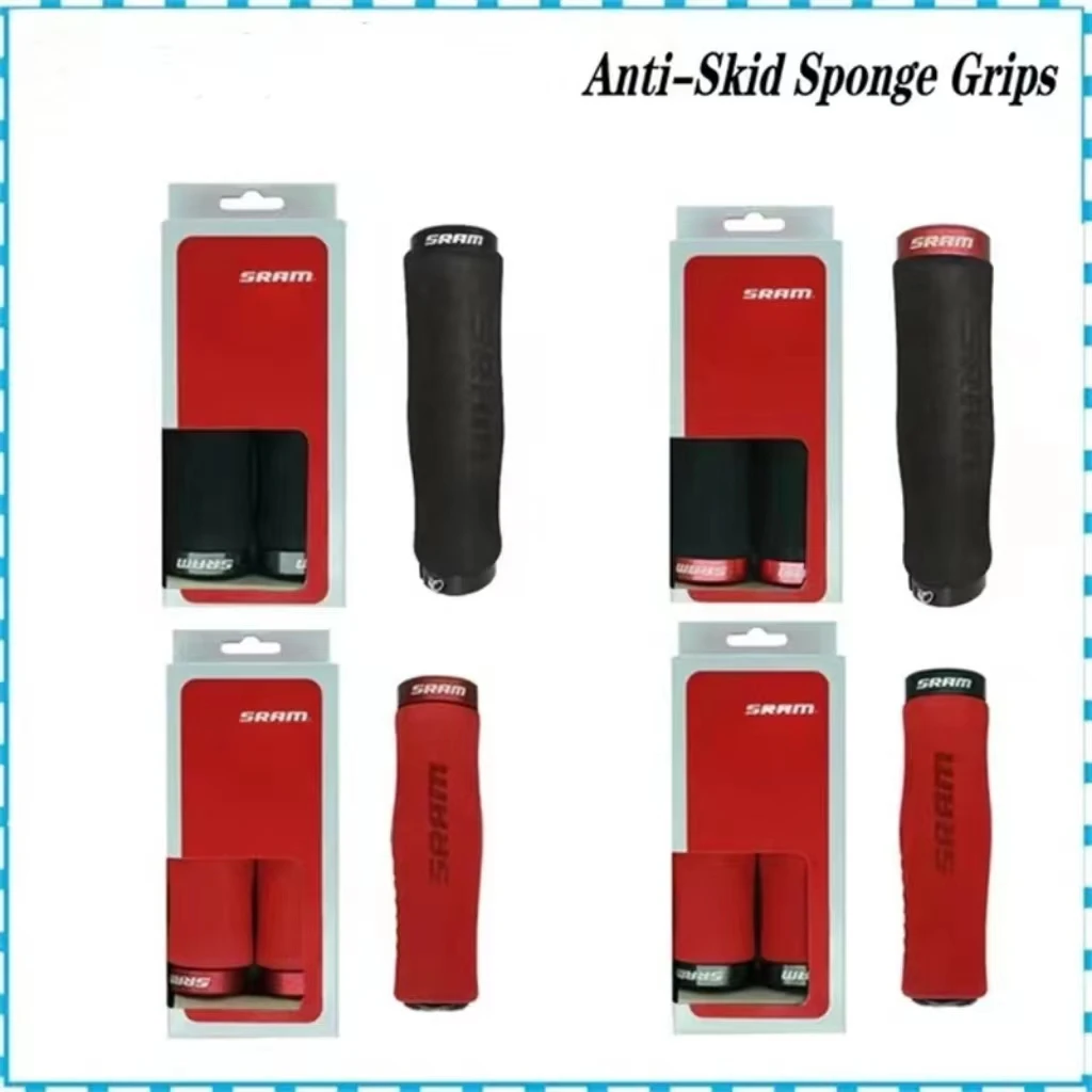 

1 Pair Ultralight MTB Cycling Bicycle Grip Sponge Mountain Bike Bicycle Handlebar with 1 Pair Lock Anti-Skid Bike Grip