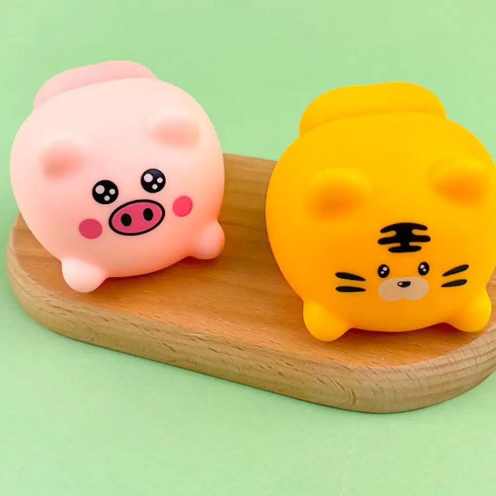 Креативная игрушка с изображением животного тигра мягкая эластичная со свиньей