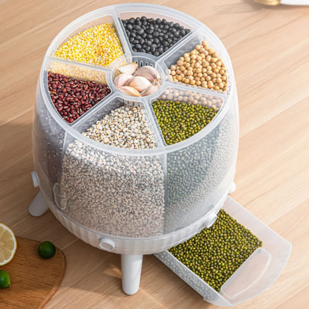 

Promotion! Kitchen Container Rice Bucket Insect-Proof Moisture-Proof Grain Sealed Case Cereal Container Storage Dispenser