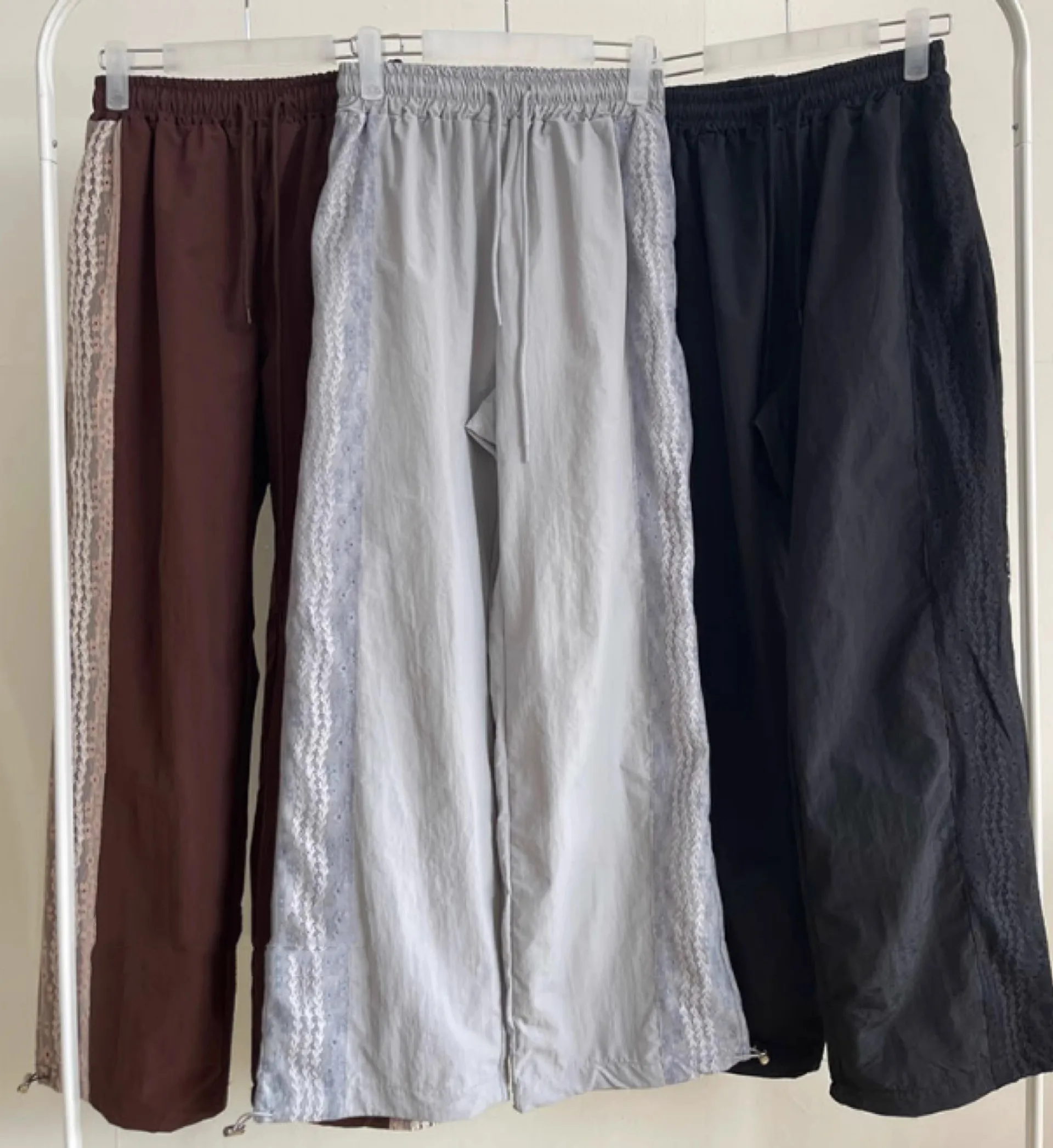 Корейские кружевные лоскутные повседневные нейлоновые широкие брюки kusхиты Etro Y2k