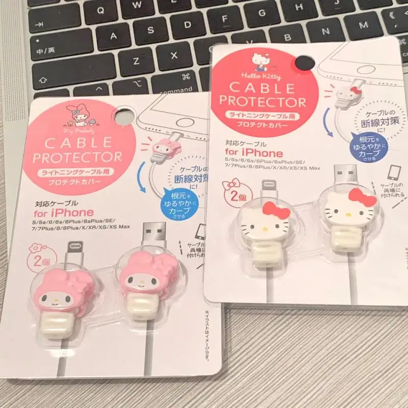 

Kawaii Sanrios Data Cable Protective Cover Hellokittys My Melody Cinnamoroll Phone Charging Line Protective Cover for Girls Gift