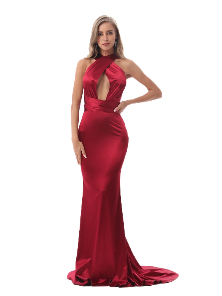 Женское атласное платье Kisscc золотистого цвета