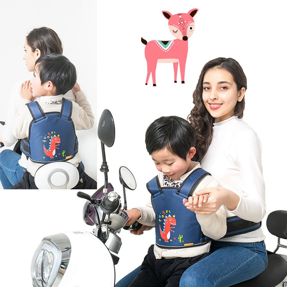 

Motorcycle Kids Safety Harness 3D Breathable Safety Belt with 4-in-1 Buckle Reflective Strips Children Anti-fall Protective belt