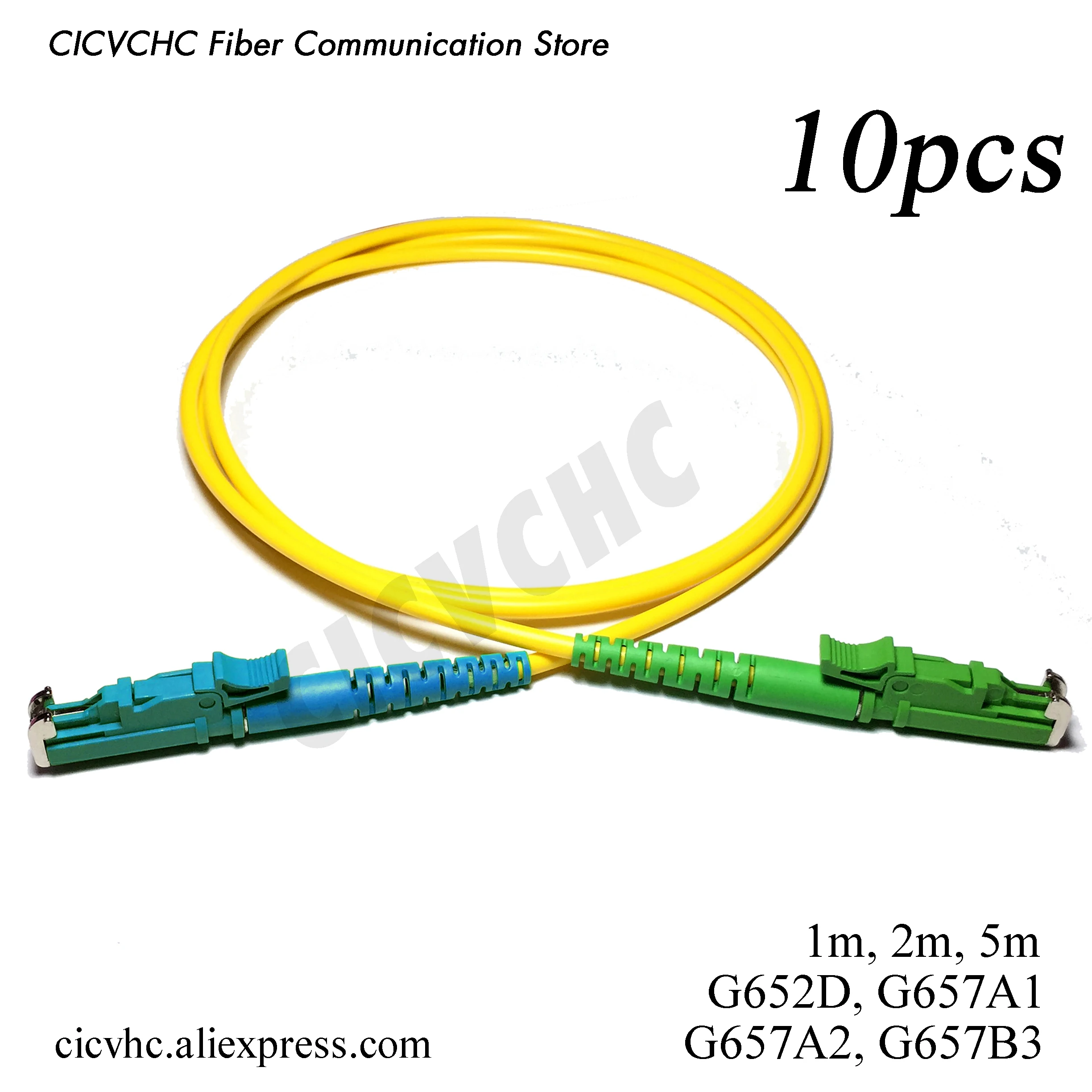 10pcs LSH(E2000)/APC-LSH(E2000)/UPC Fiber Patchcord-SM(9/125) G657B3, G657A2, G657A1 or G652D-1m, 2m or 5m-3.0mm Cable Jumper