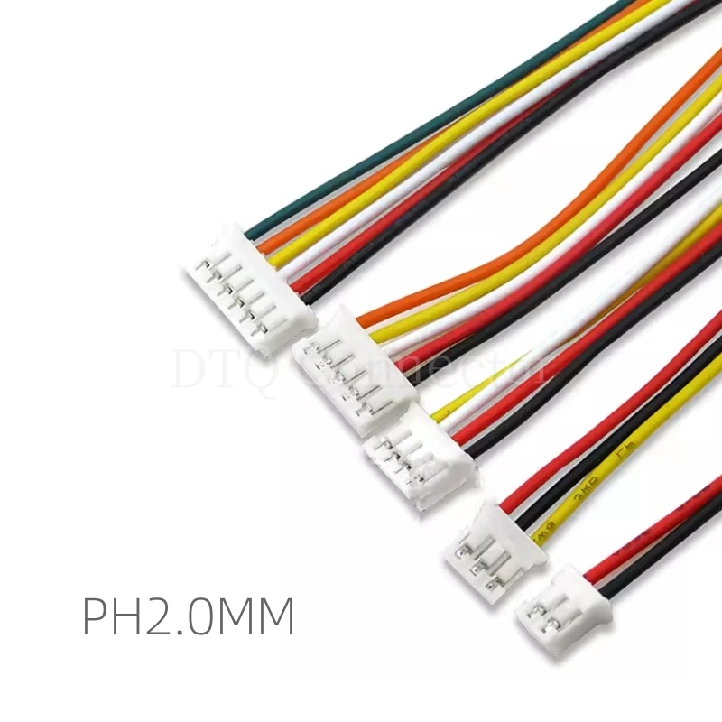 

10 комплектов мини микро JST PH 2,0 Штекерный гнездовой разъем 2/3/4/5/6/7/8/3,5-контактный разъем с клеммными проводами стандарта 9/10 мм 26AWG