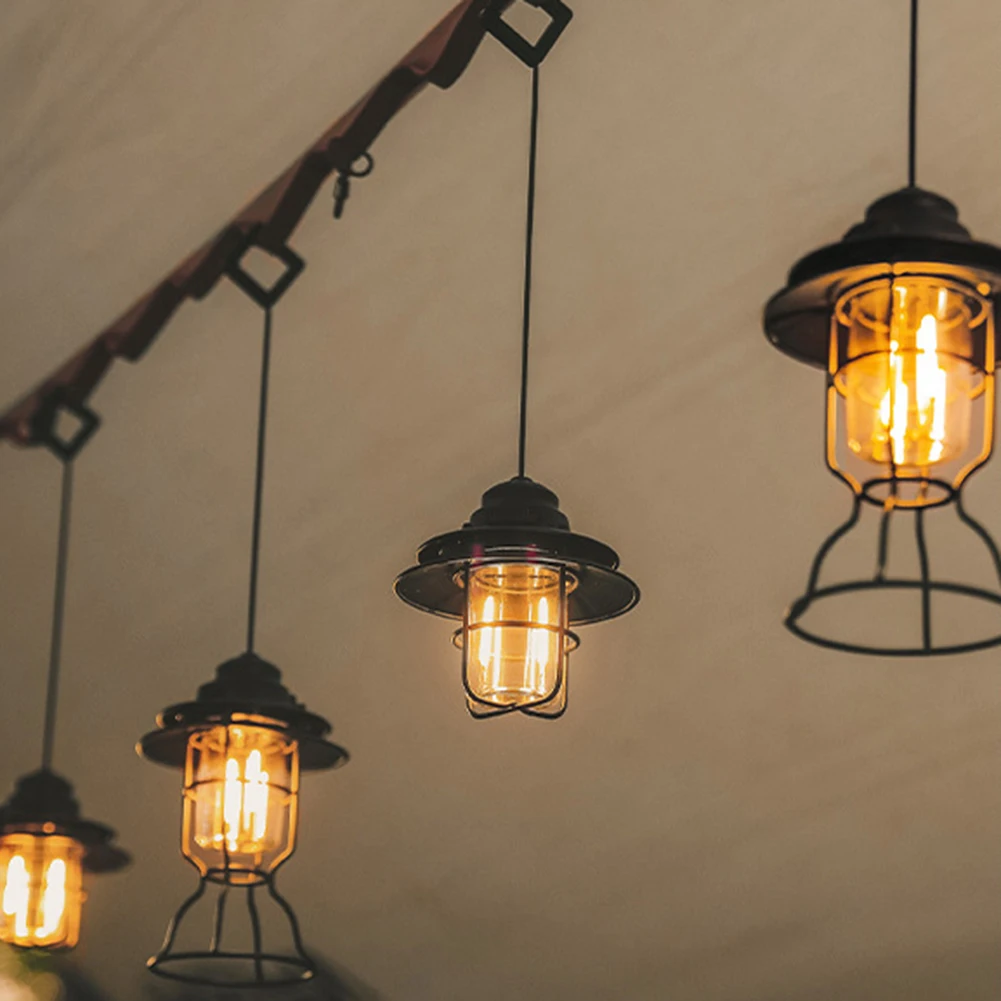 

Portable Retro Camping Light Hanging Lantern USB Rechargeable Waterproof Outdoor Light Tent Garden Yard Lawn LED Decoration Lamp