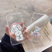 tatty teddy bear cute cartoon phone case transparent soft for iphone 12 11 13 7 8 6 s plus x xs xr pro max mini