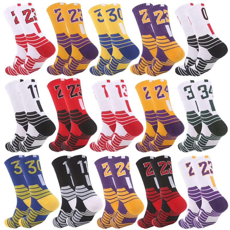 

New Elite Basketball Socks Men Outdoor Running Socks Men Non-slip Basketball Socks Breathable Sweat Absorbing Cycling Socks