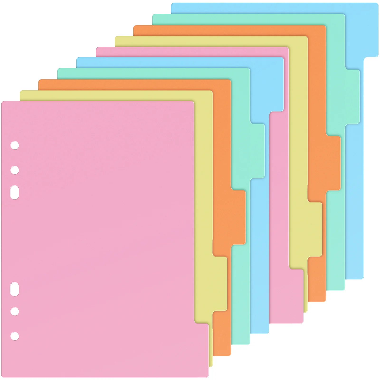 

10 Pcs Divider Index Board Staples Colorful Binder Clips Subject Dividers Notebook Pockets Cute Letter 6 Ring Organizer