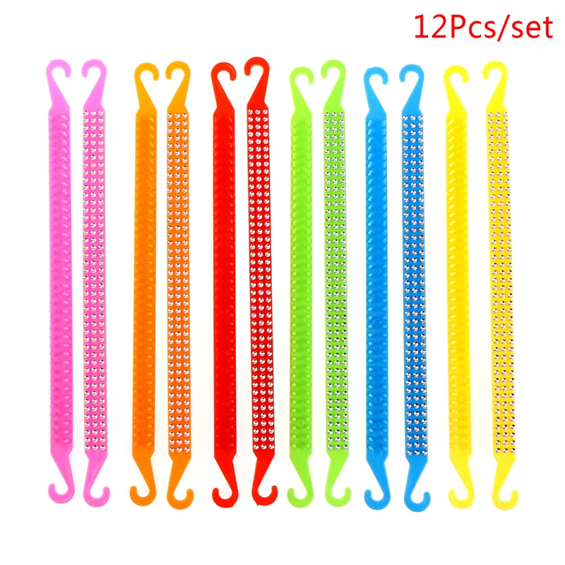 12pcs/lot Clips Bows Hair Accessories Girls Bands Gum With Hook Ponytail Holder Bungee Hair Thick Hair Headwear