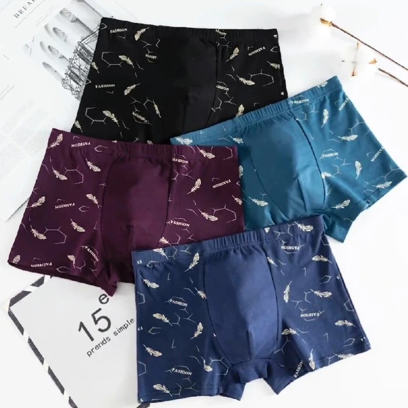 

4 PCS/Lot Mens Underwear Boxers Shorts 95 Polyester Underpants Boxershorts Sexy Panties Thin Summer Big Size Lingerie for Men