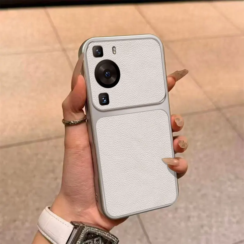 Фото Высококачественный чехол из искусственной овчины для Huawei P60 Pro P60Pro, роскошный силиконовый противоударный чехол с текстурой личи №3