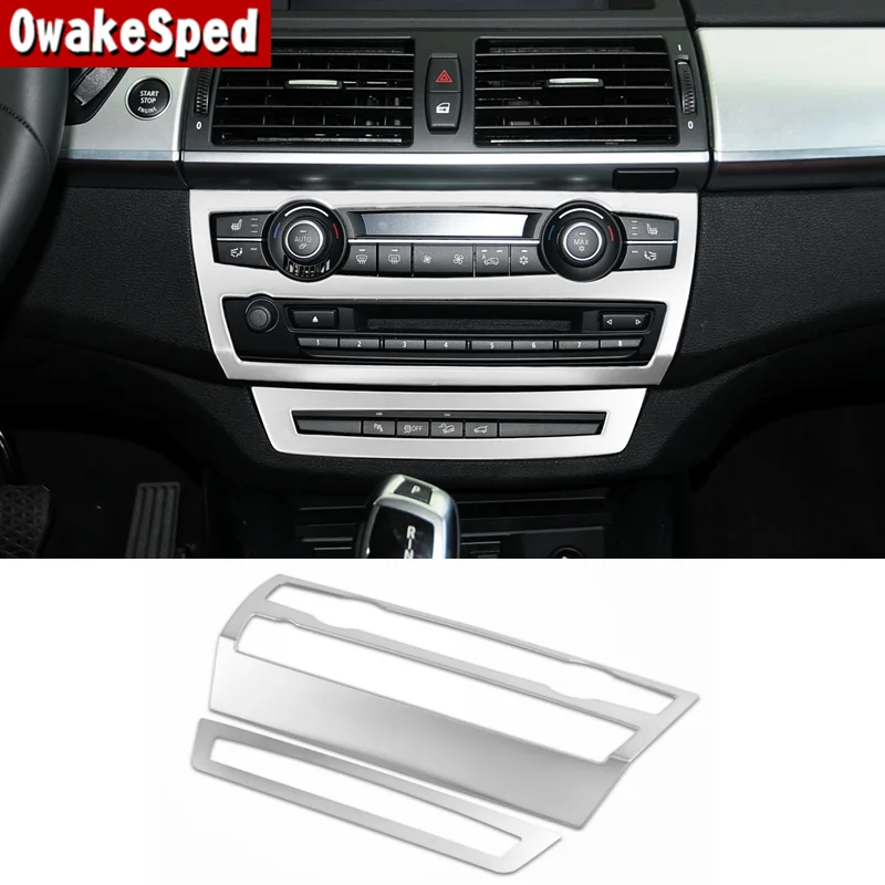 

Car Center Console CD Button Panel Frame Decoration Cover Trim Strip For BMW X5 E70 X6 E71 2009-13 Interior Accessories Sticker