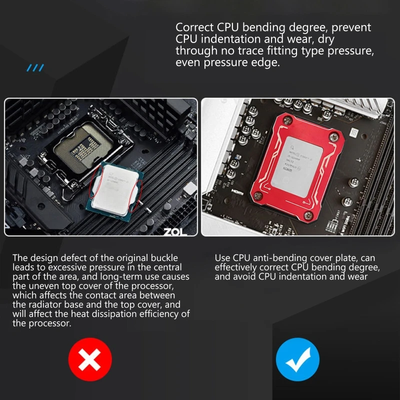 Пряжка радиатора ЦП для LGA1700 12-го поколения корректор изгиба из алюминиевого