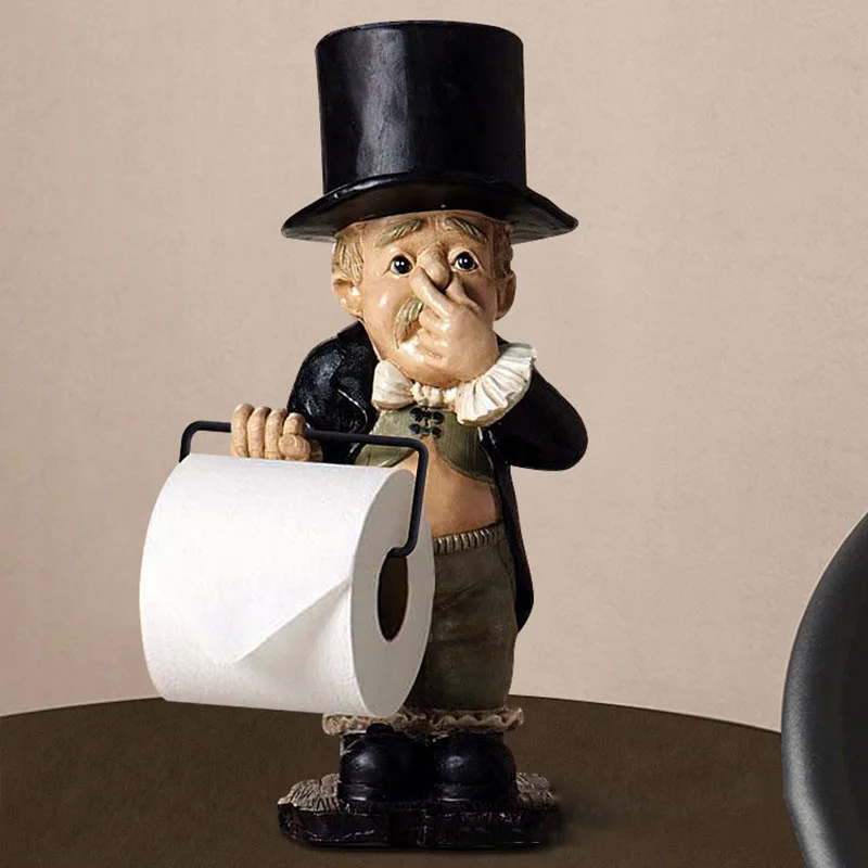 

Полимерные украшения для ванной комнаты, стойка для Хранения Туалетных рулонов, декор старого двореца, статуя джентльмена, украшения для раковины