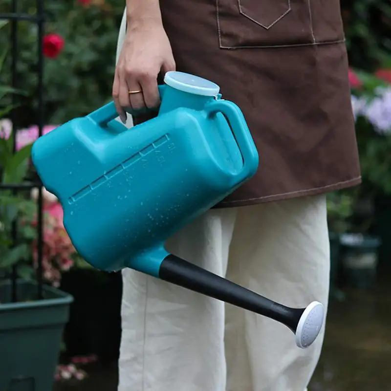 

Sprinkler Watering Can With Lid 5L Long Spout Gardening Watering Can Shower Spout Gallon Sprinkler Kettle Garden Plants Tool