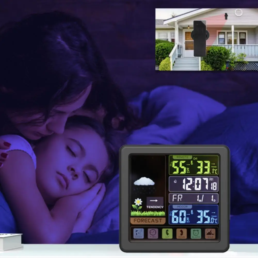 

Беспроводной термометр для дома/улицы, устройство для измерения температуры, Usb-зарядка, четыре уровня, прогноз погоды, задержка, сигнал тревоги
