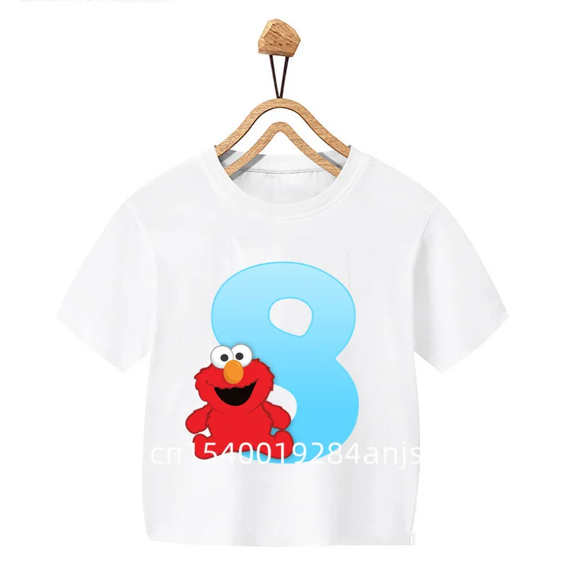 

Sesame Street Kids Number 1-8 Printed T-Shirts Boys Girls Cute Clothes Custom Name Contact Seller