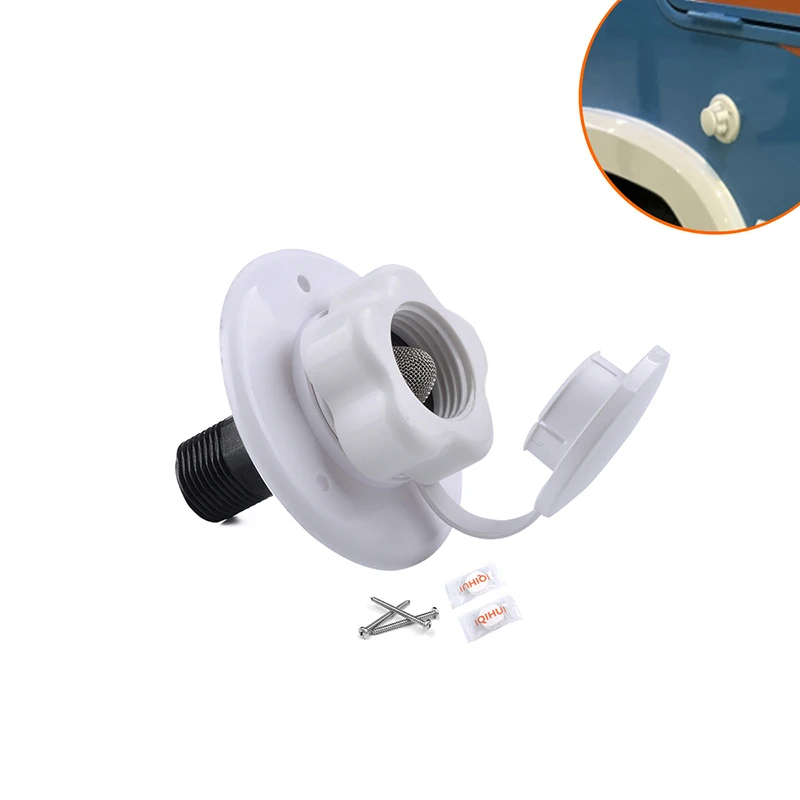 

Water City Inlet for RV, RV City Water Inlet with Check Valve G1/2 Stainless Steel Filter, City Water Flange Backflow Preventer