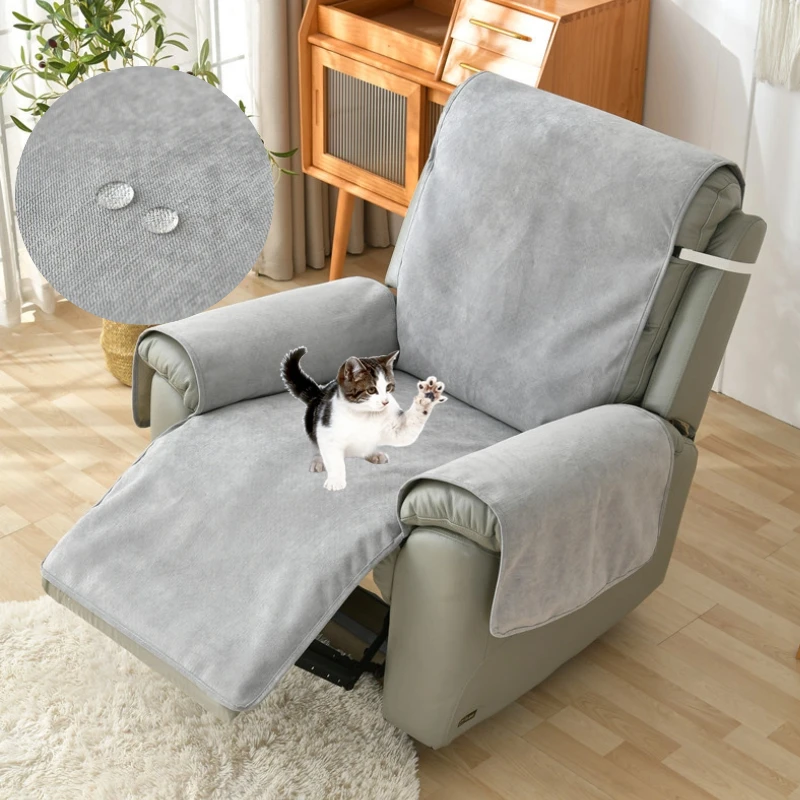 

Waterproof Recliner Sofa Cover Pet Dog Cat Scratch Mat Armchair Furniture Protector Anti-slip Christmas Recliner Chair Cover