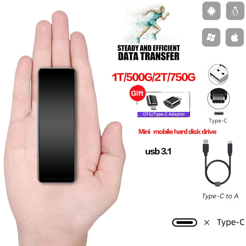 

New Portable External Ssd 2T 4T Usb3.1 Memory External Hard Drive Nmve M2 SSD for Ps4 External Solid State Drives for Notebook