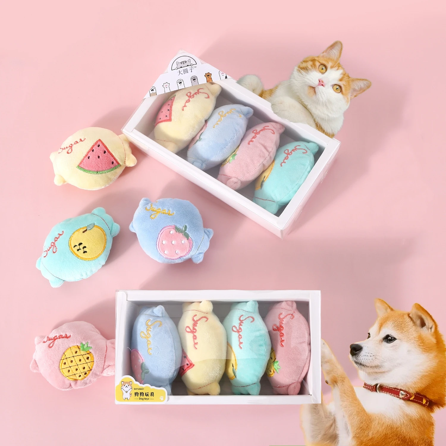 

Игрушка для домашних животных, Подарочная коробка, игрушка со звуком кошачьей мяты и колокольчиком, жевательная игрушка для собак, игрушка для удаления зубов, Интерактивная игрушка для кошки с мятой