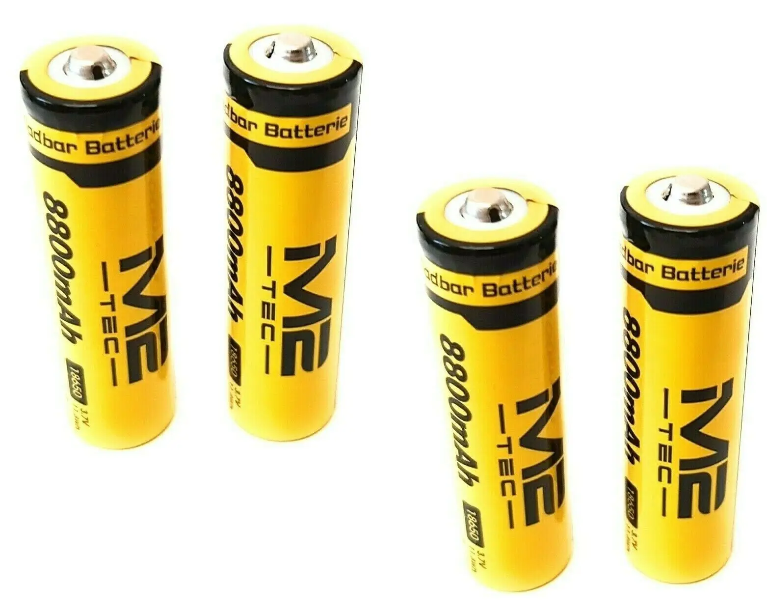 

4x Hochleistung Power Akku 18650 Lithium Ionen mit je 8800mAh 3.7V Li-ion Accu