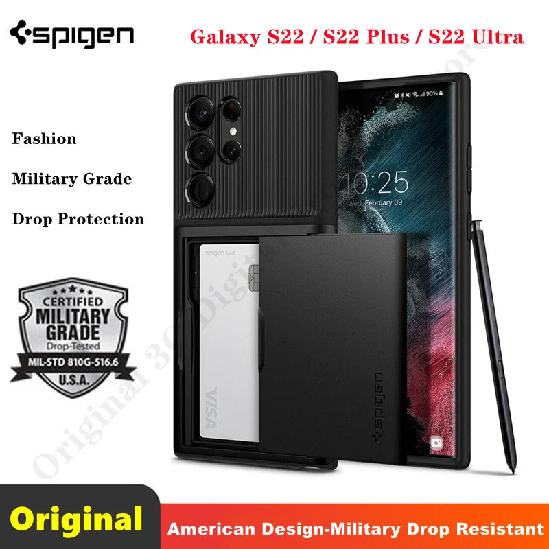 

For Samsung Galaxy S22 / S22 Plus / S22 Ultra Case | Spigen [Slim Armor CS] Card Holder Cover
