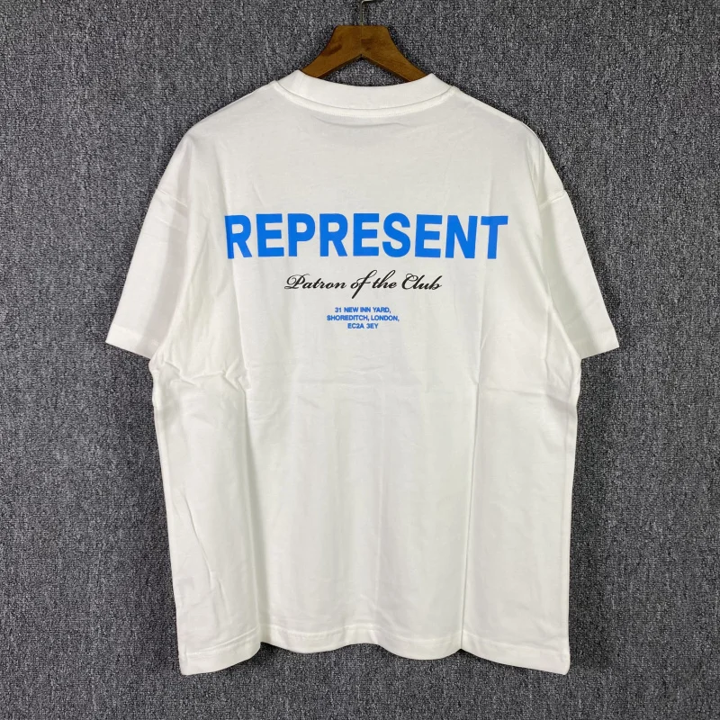

2022ss Blue Represent Logo Fashion T-shirt Men 1:1 Best Quality Represent Women T Shirt Oversized Tops Short Sleeve Men Clothing